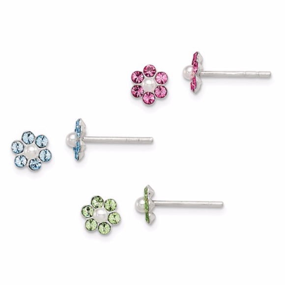 Other - 3pc Set Flower Earrings